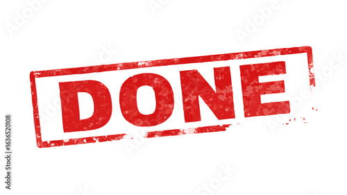 Red done stamp vector graphic complete finished task achievement accomplishment