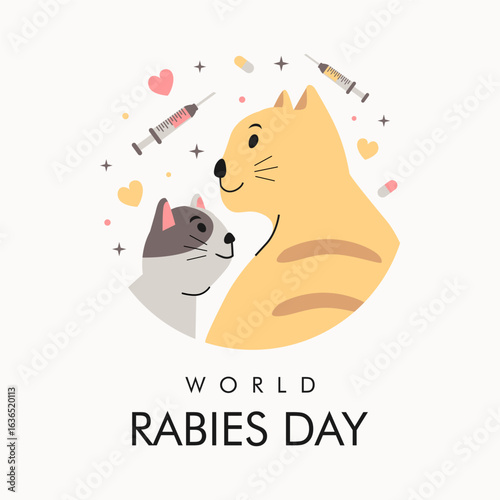 world rabies day background template vector