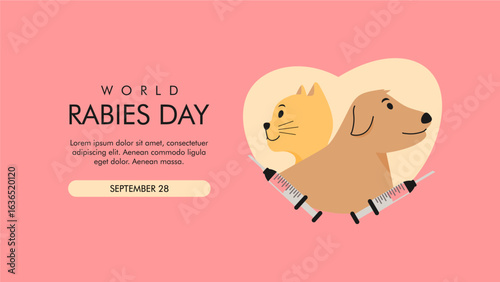 world rabies day background template vector