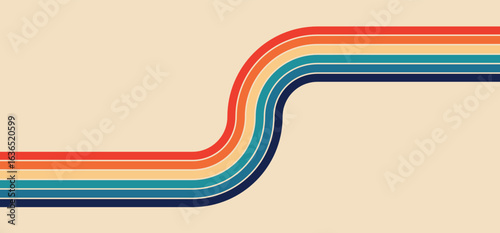Retro abstract background with colorful lines