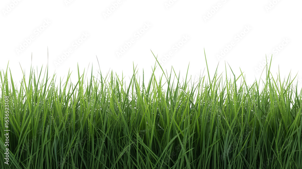 Obraz premium Green grass isolated on a white background