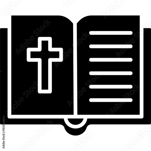 Solid Black Bible Icon