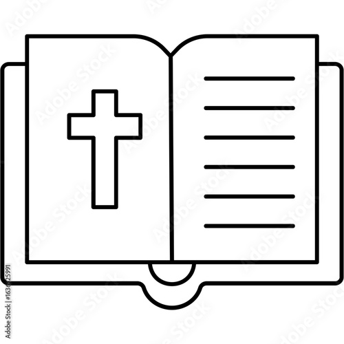 Line art Bible Icon