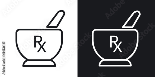 RX icon. Thin Linear Style Designs for web design and infographics
