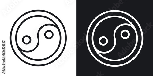 Yin yang icon. Thin Linear Style Designs for web design and infographics