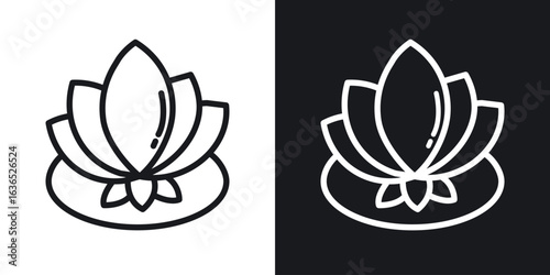 Water lily icon. Thin Linear Style Designs for web design and infographics