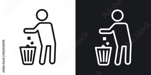 Waste Bin icon. Thin Linear Style Designs for web design and infographics