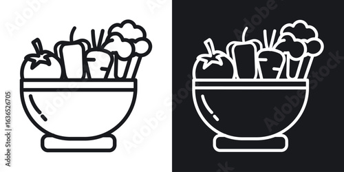 Vegetarian food icon. Thin Linear Style Designs for web design and infographics