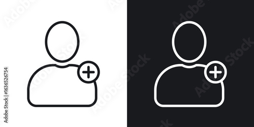 User add icon. Thin Linear Style Designs for web design and infographics