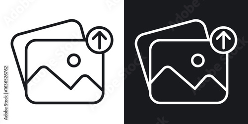 Upload photo icon. Thin Linear Style Designs for web design and infographics