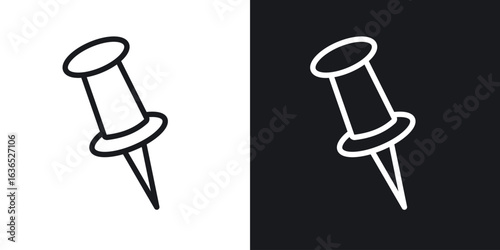 Thumbtack icon. Thin Linear Style Designs for web design and infographics