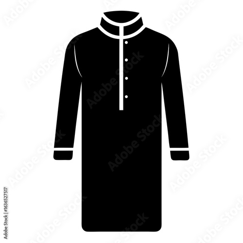 Black Kurta Minimal Vector
