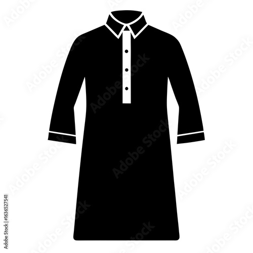Black Kurta Minimal Vector