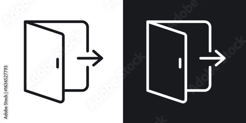Sign out icon. Thin Linear Style Designs for web design and infographics