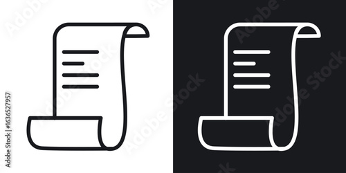 Scroll paper icon. Thin Linear Style Designs for web design and infographics