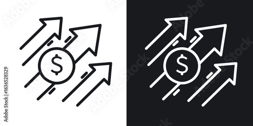 Profit growth icon. Thin Linear Style Designs for web design and infographics