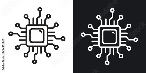 Processor icon. Thin Linear Style Designs for web design and infographics