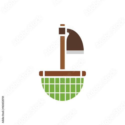 A humble vessel for the sea's bounty. A net-like hull and a simple sail, ready for the dawn's call. A life of quiet toil.