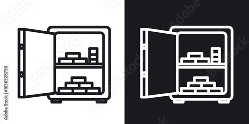 Open safe icon. Thin Linear Style Designs for web design and infographics