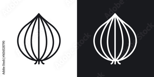 Onion icon. Thin Linear Style Designs for web design and infographics