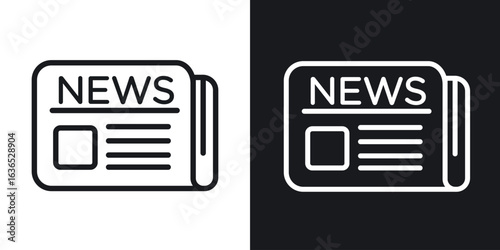 News icon. Thin Linear Style Designs for web design and infographics