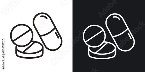 Medicine pills icon. Thin Linear Style Designs for web design and infographics