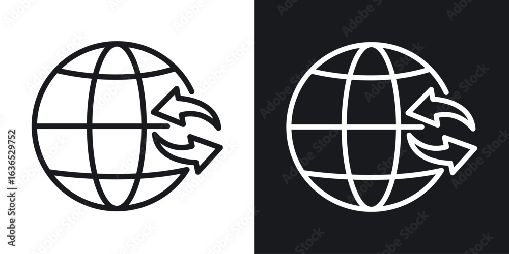 Naklejka premium Import export icon. Thin Linear Style Designs for web design and infographics