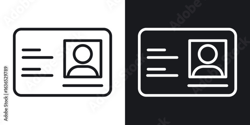 ID card icon. Thin Linear Style Designs for web design and infographics