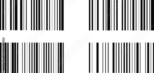 Realistic barcode icon for design.  Barcode icon. Vector illustration. Collection of barcode icon for product identification.