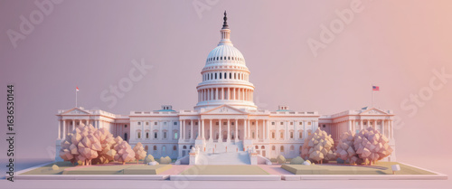 Wallpaper Mural Aerial view of modern architectural concept for u.S. Capitol building digital artwork in urban environment Torontodigital.ca