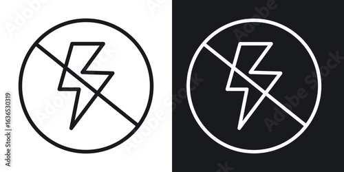 Flash off icon. Thin Linear Style Designs for web design and infographics