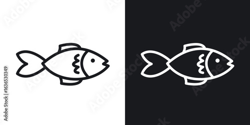 Fish icon. Thin Linear Style Designs for web design and infographics