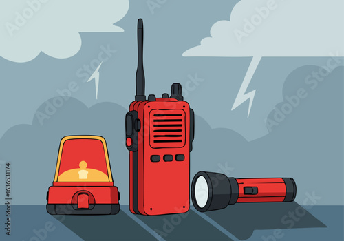 Emergency Communication Kit Meshtastic Theme Radio Flashlight Beacon