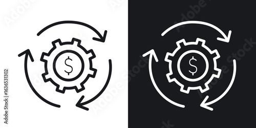 Costs optimization icon. Thin Linear Style Designs for web design and infographics