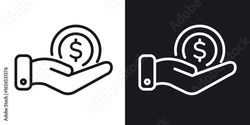 Contribution icon. Thin Linear Style Designs for web design and infographics