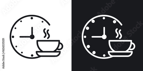 Coffee time icon. Thin Linear Style Designs for web design and infographics