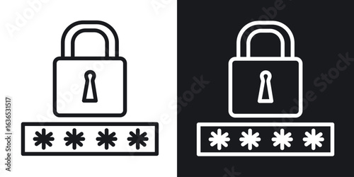 Code lock icon. Thin Linear Style Designs for web design and infographics