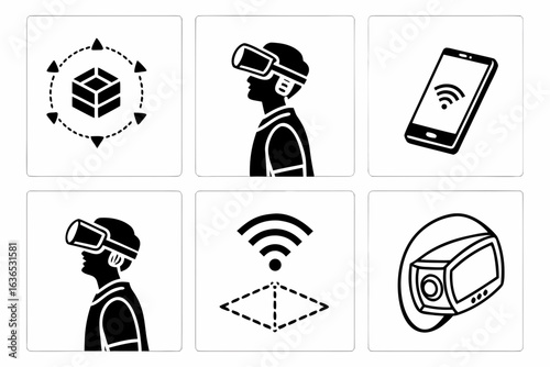 Virtual reality technology icons