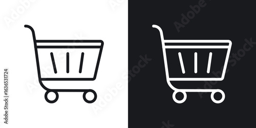 Cart icon. Thin Linear Style Designs for web design and infographics
