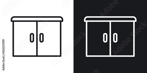 Cabinet icon. Thin Linear Style Designs for web design and infographics