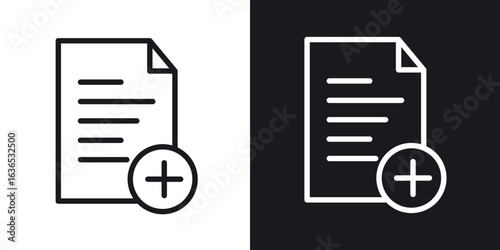 Add document icon. Thin Linear Style Designs for web design and infographics