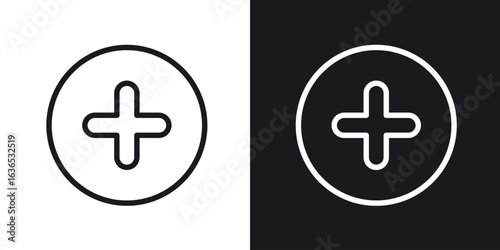 Add icon. Thin Linear Style Designs for web design and infographics