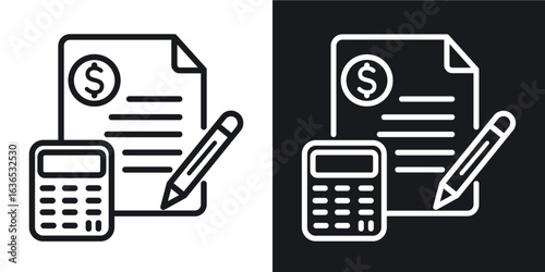 Accounting icon. Thin Linear Style Designs for web design and infographics