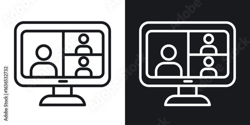 Webinar icon. Thin Linear Style Designs for web design and infographics