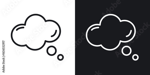 Think bubble icon. Thin Linear Style Designs for web design and infographics