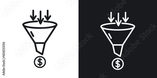 Sales funnel icon. Thin Linear Style Designs for web design and infographics