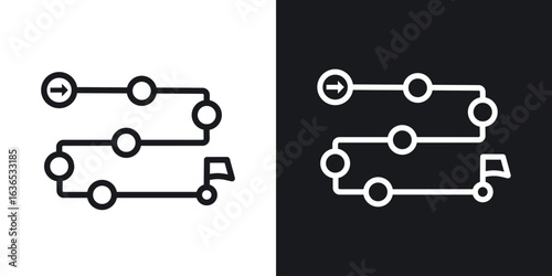 Roadmap icon. Thin Linear Style Designs for web design and infographics