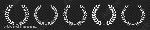 Vector isolated Wreath icon set in white color