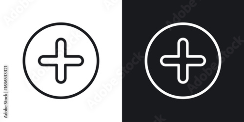 Plus icon. Thin Linear Style Designs for web design and infographics