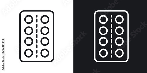 Pill blister pack icon. Thin Linear Style Designs for web design and infographics